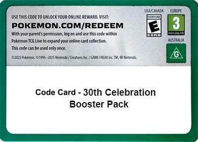 Code Card - 30th Celebration Booster Pack
