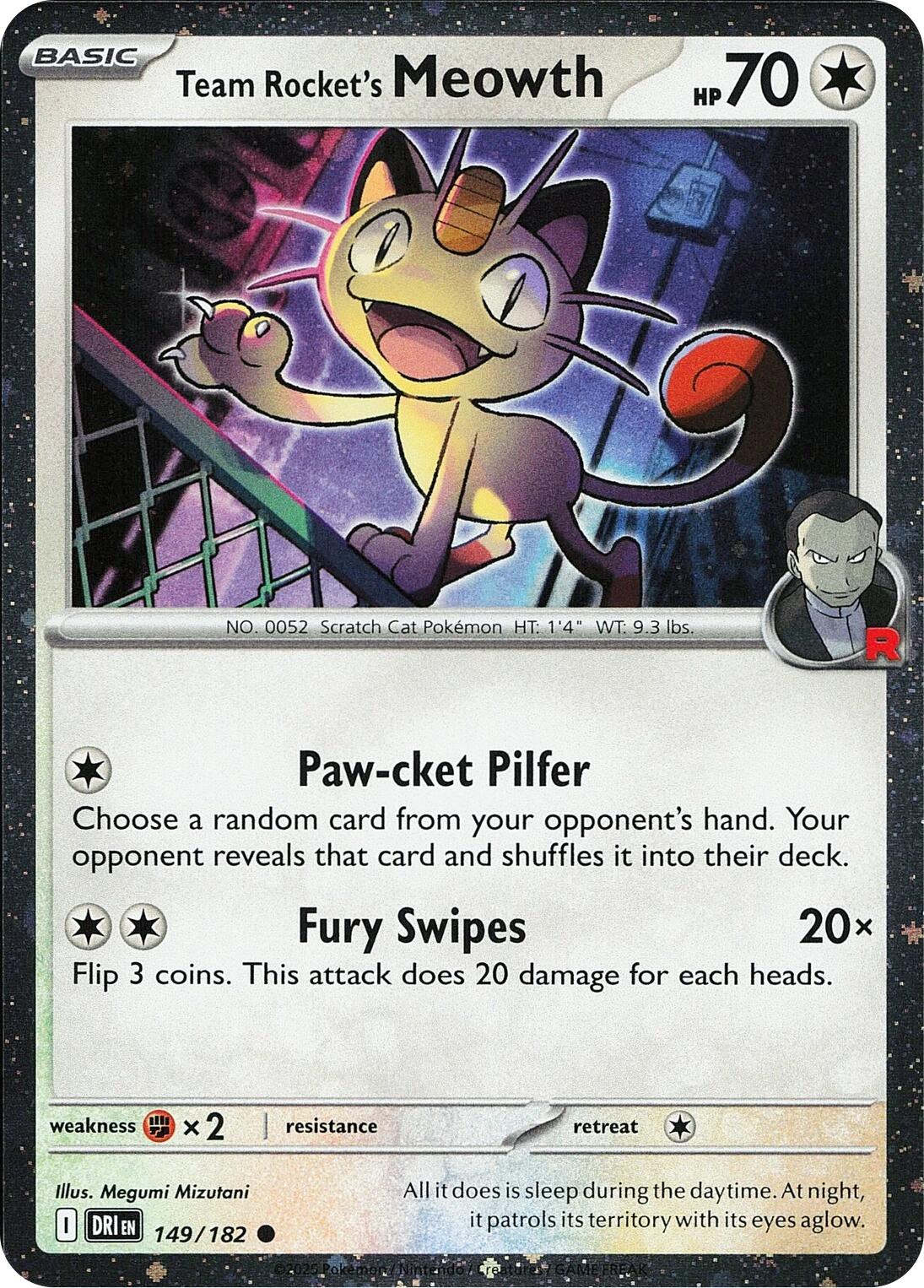 Team Rocket's Meowth (Cosmos Holo)