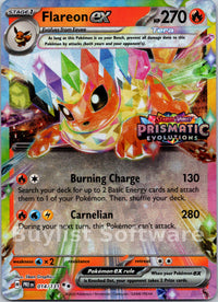 Flareon ex (Prismatic Evolutions Stamp)