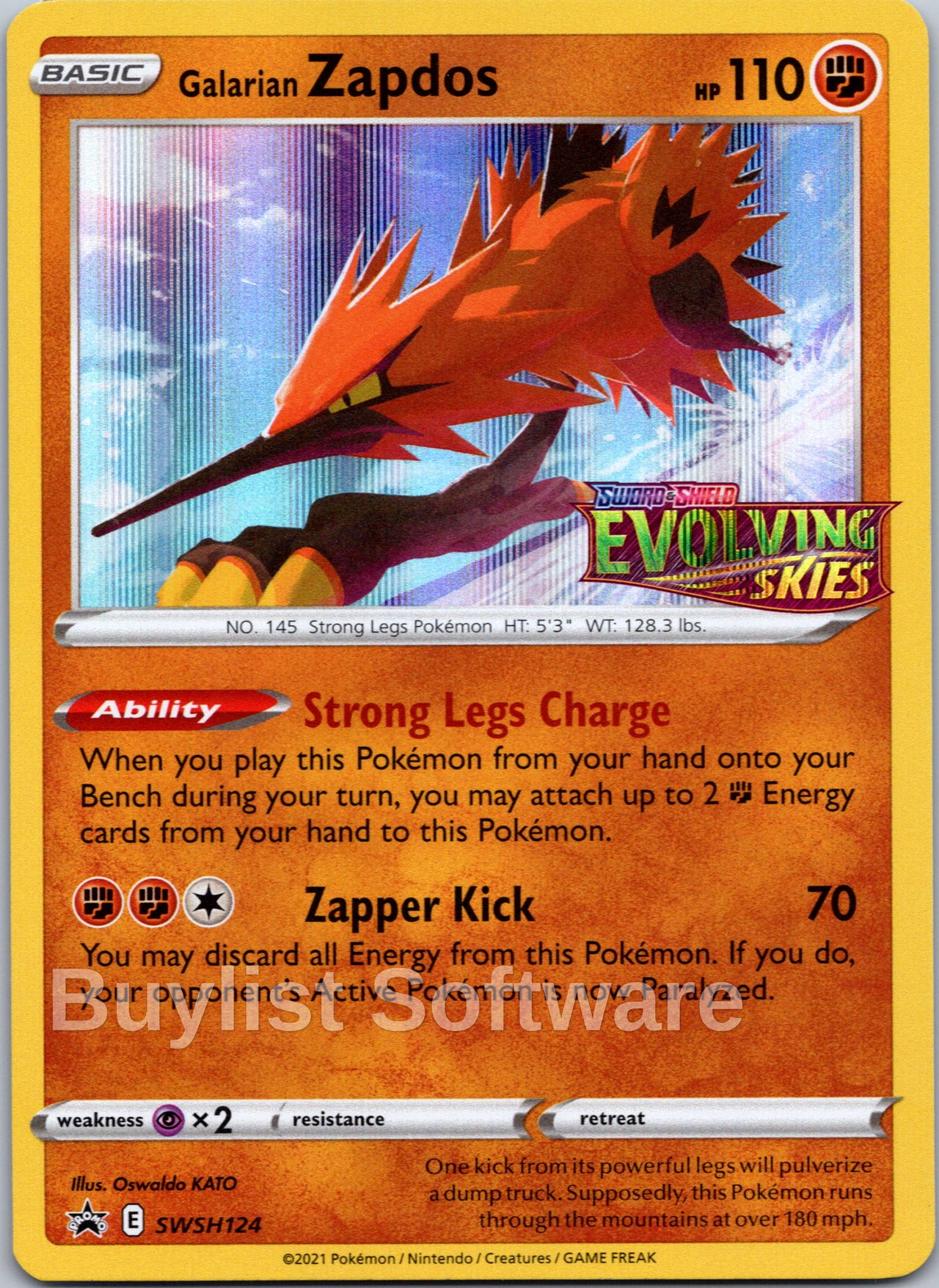 Galarian Zapdos (Sword & Shield Promo Cards Stamped)