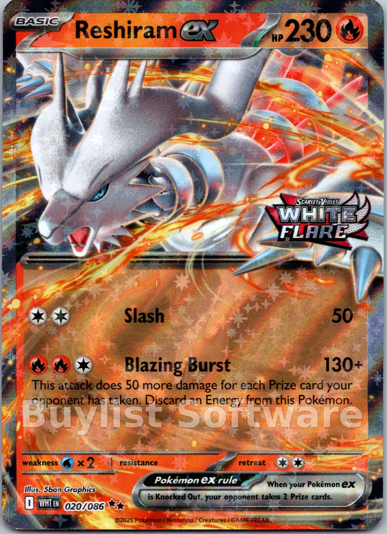 Reshiram ex (White Flare Stamped)