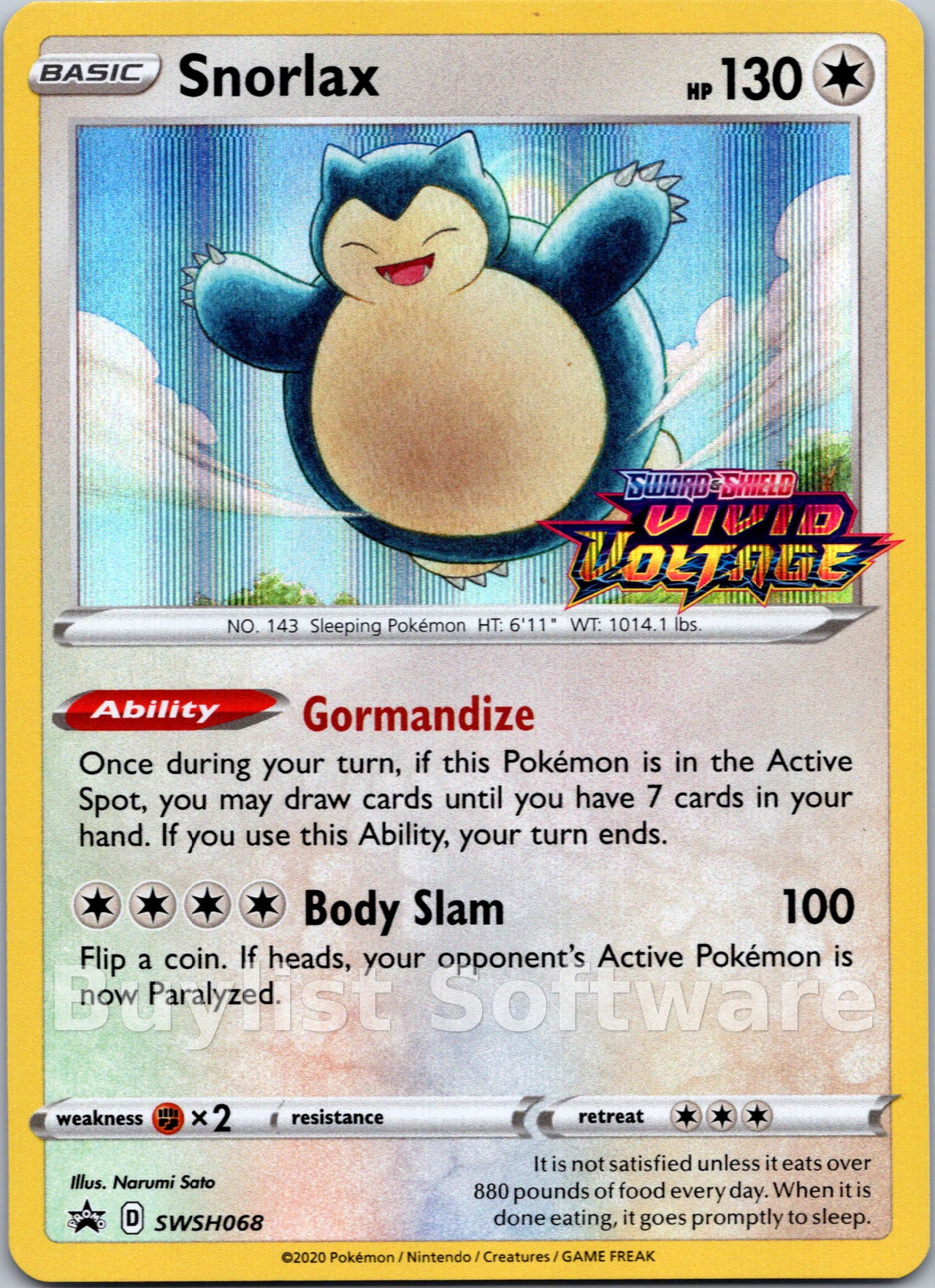 Snorlax (Sword & Shield Promo Cards Stamped)