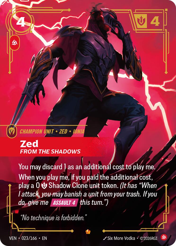 Zed, From the Shadows