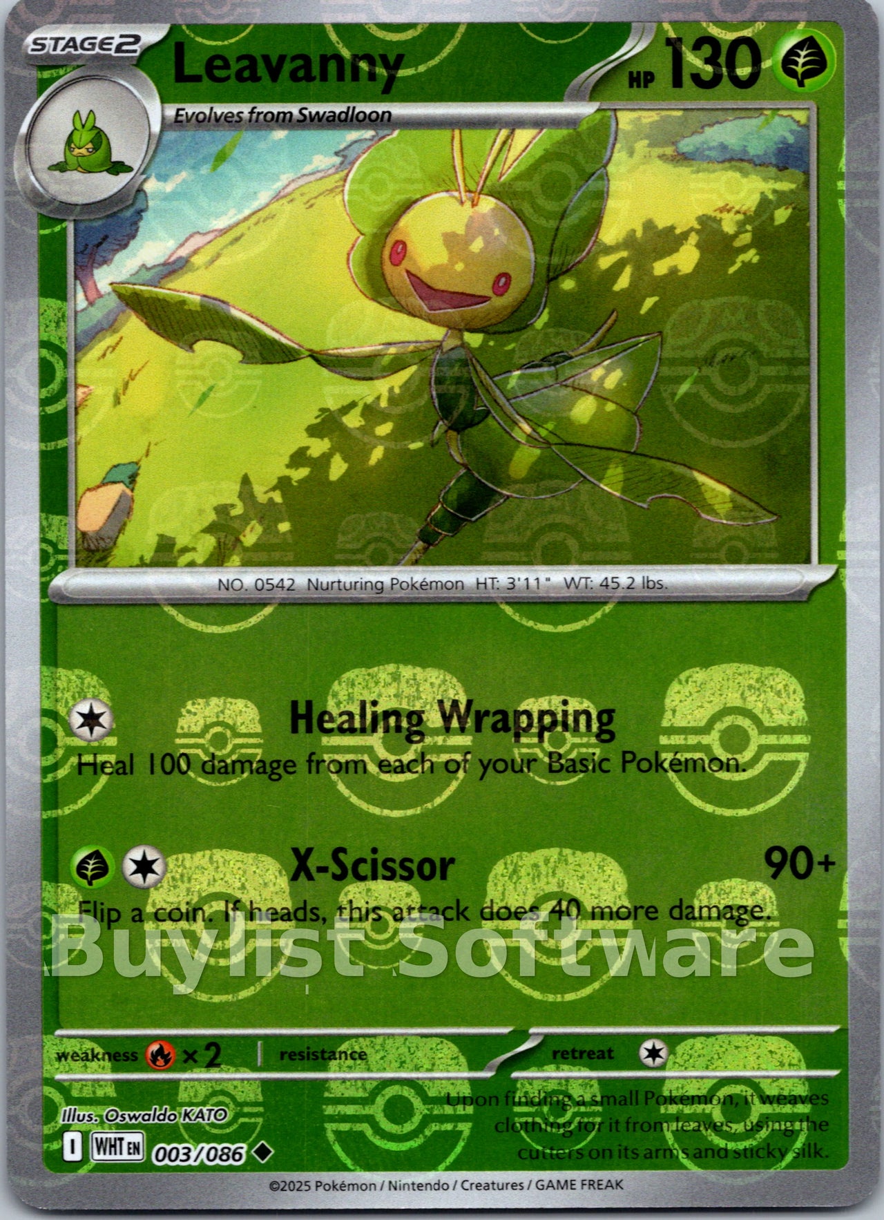Leavanny (Master Ball Pattern) [003/086] [White Flare] Holofoil
