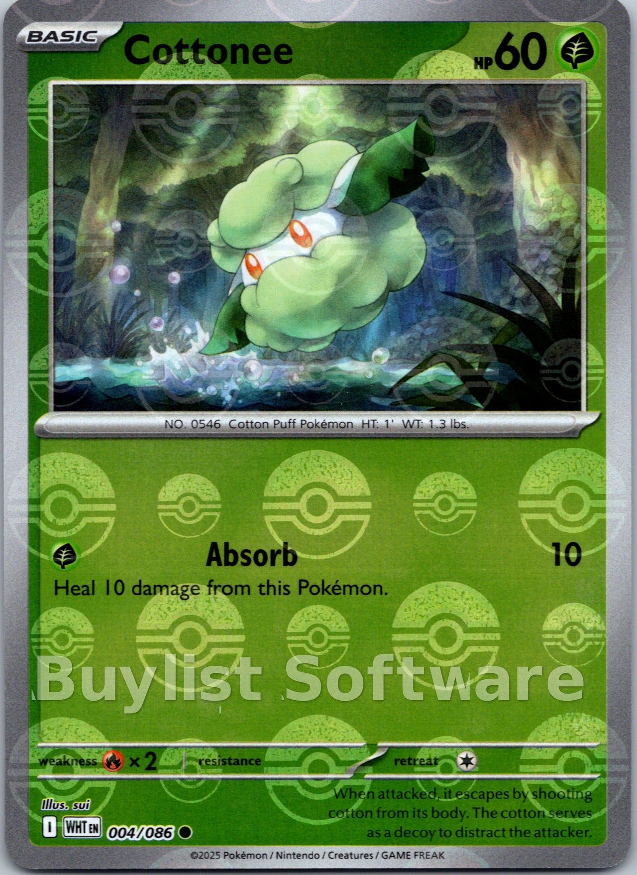 Cottonee (Poke Ball Pattern) [004/086] [White Flare] Holofoil