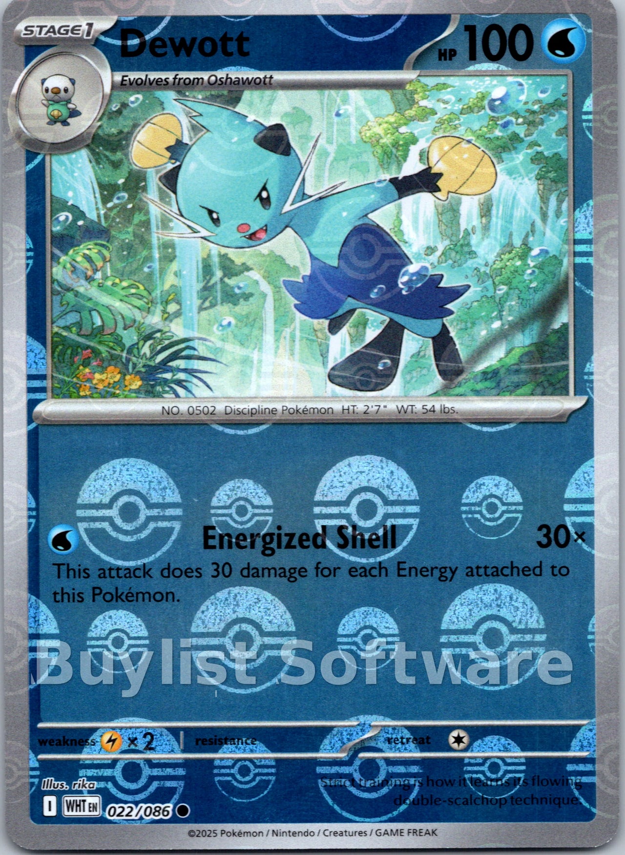 Dewott (Poke Ball Pattern) [022/086] [White Flare] Holofoil