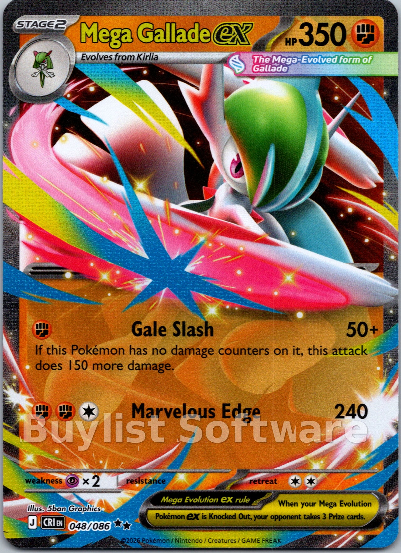 Mega Gallade ex [048/086] [Chaos Rising] Holofoil