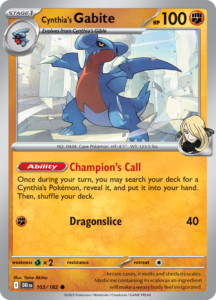 Cynthia's Gabite 103/182